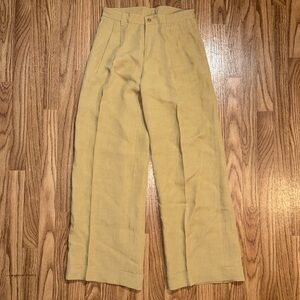 Jean Paul Gaultier Vintage US Size 6 Linen Rayon Blend Trouser Pants Tan Bottoms